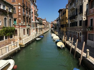 A view of empty streets with no people in Venice, Italy.  Similar to what is now being experienced across Italy with the covid-19 pandemic.
