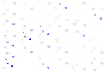 Fototapeta na wymiar Light Purple vector background with Shining hearts.