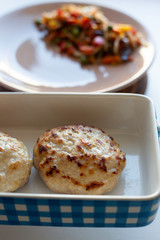 baked homemade meatballs. Traditional dish.
