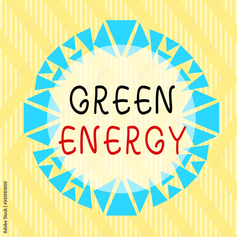 Aufkleber conceptual hand writing showing green energy. concept meaning comes from natural sources and does no