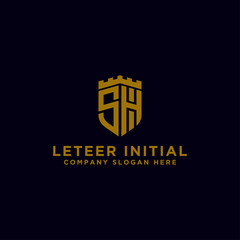 logo design inspiration for companies from the initial letters of the SH logo icon. -Vector