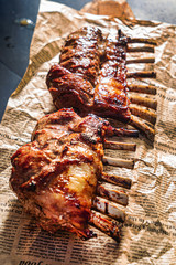 Grilled Lamb Chops on the paper