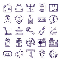 bundle of commercial set icons