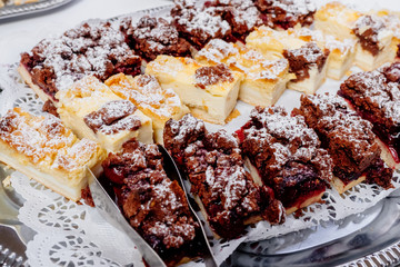 Sheet cake at wedding or birthday celebration