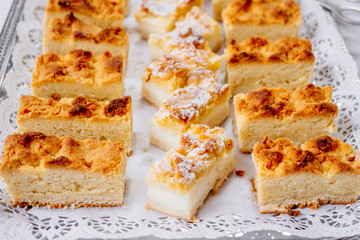 Sheet cake at wedding or birthday celebration