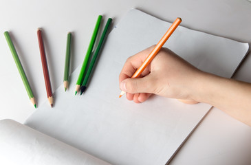 paint brush paints on paper