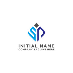 logo design inspiration for companies from the initial letters of the SP logo icon. -Vector