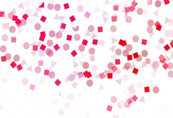 Light Red vector texture with poly style with circles, cubes.