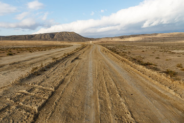 road to mud volcanoes of Gobustan near Baku, Azerbaijan.