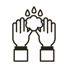 hands washing line style icon