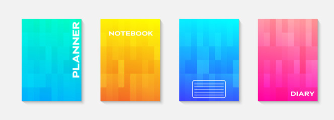 Minimal vector abstract cover notebook design. Planner and diary cover for print. Abstract design for copybook brochures and school books. Notebook paper. Brochure, book, magazine template.