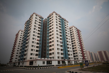 Fototapeta na wymiar A residential building project in Dhaka.