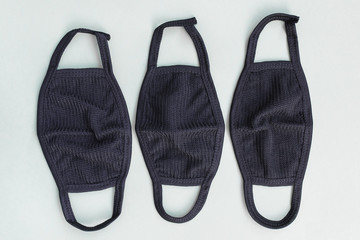 Unisex reusable black cotton mouth masks washable. Dust, smog and pollen protection