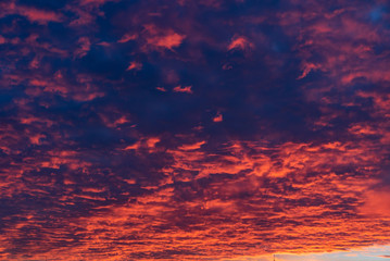 sunset over city