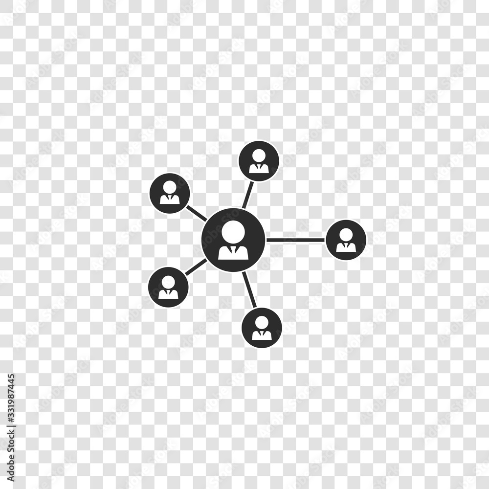 Poster vector icon business network consisting of multiple users. icon communication friends partners on tr