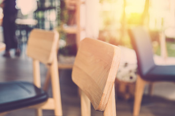empty wooden chair in cafe