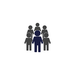 Vector people icon. Crowd on white isolated background.