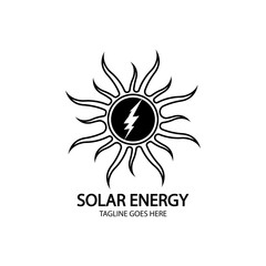 Solar energy panel and sun icon isolated on white background