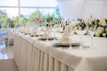 Close up of wedding tables