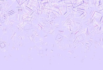 Light Purple vector template with crystals, circles, squares.