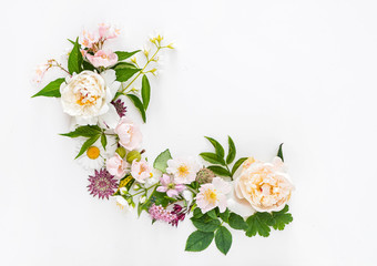 summer flowers on the white background