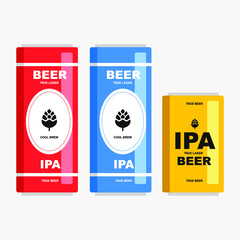 Fototapeta premium Vector flat icon set beer ipa