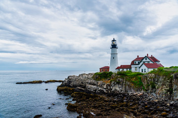 Fototapeta na wymiar Amazing view of Portland Head Lighthouse Portland Maine USA