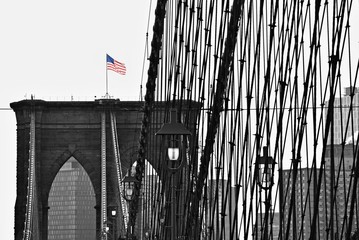 Obraz premium american flag of new york city