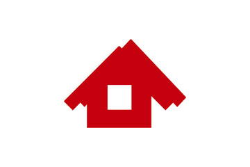 red house  icon on white background