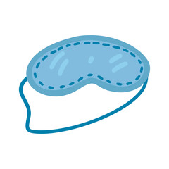 Sleep mask. Blue cute sleeping mask. Vector cartoon illustration
