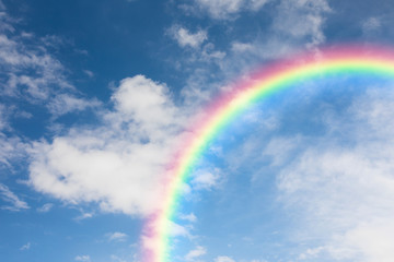 Blue sky and rainbows background