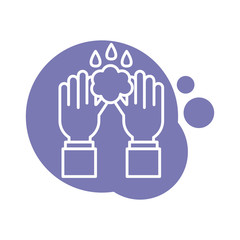 Obraz premium hands washing block style icon