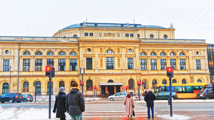Royal Danish Theater in winter Copenhagen