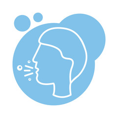 person coughing sick block style icon
