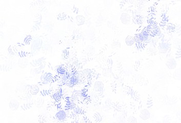Light Purple vector abstract backdrop with leaves, flowers.