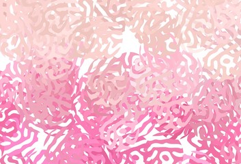 Light Pink vector background with abstract shapes.