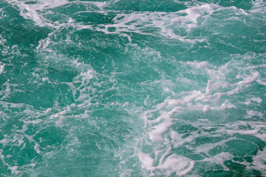 Abstract natural texture, white and aqua blue. Wave, white water
