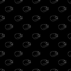 Simple Sleeping Cat Illustration Seamless Pattern