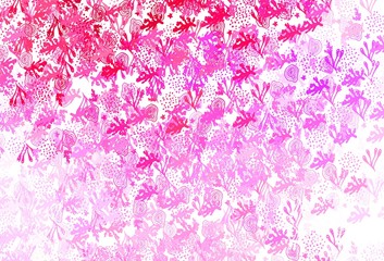 Light Purple, Pink vector backdrop with memphis shapes.
