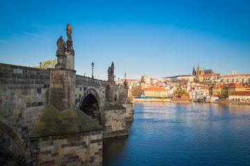 Fototapeta na wymiar Charles Bridge in the morning, Prague