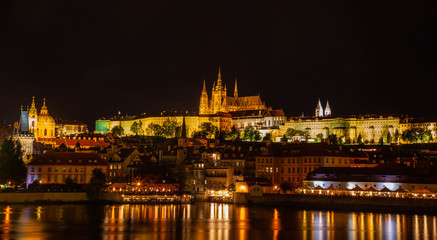 Prague Castle in the night