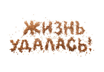 Inscription in Russian: Life is a success.