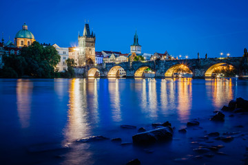 Naklejka premium Charles Bridge by night, Prague