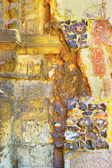 Engraving on Canterbury Cathedral Walls in Canterbury in Kent