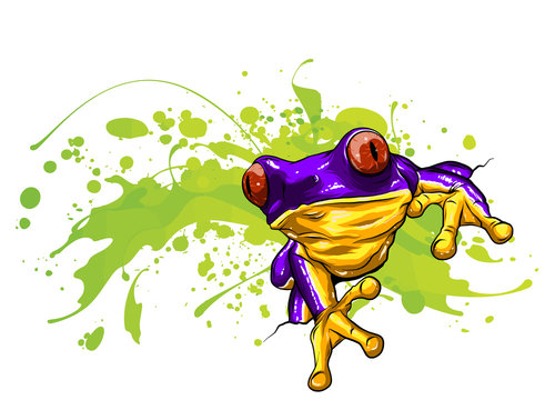 recommend clip art: Little frog. Vector illustration of a cute little frog.