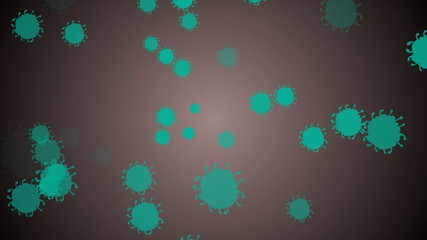 Coronavirus Cells illustration backdrop banner. Coronavirus Covid-19 Infected virus 2019-ncov pneumonia in blood. Virus realistic model. Coronavirus wallpaper. Microorganisms, Pathogens bacterium.