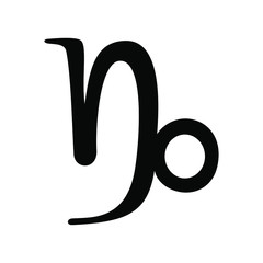 Vector Capricorn zodiac sign. Astrology horoscope symbol on white background.