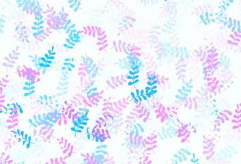 Light Purple, Pink vector elegant background with leaves.