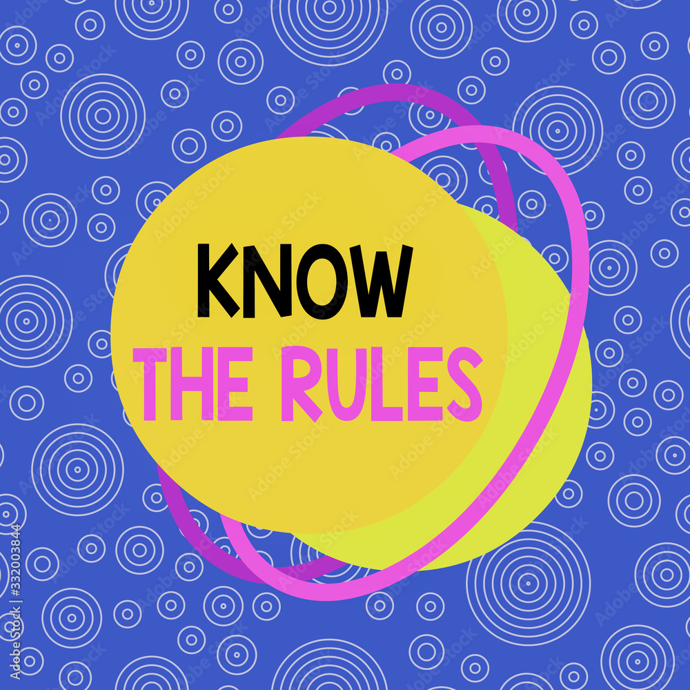 Poster handwriting text writing know the rules. conceptual photo set explicit or regulation principles gove