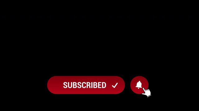 4k subscribe lower third button animation with transparency